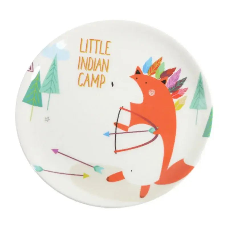Cartoon animal white snack plate set dining room bone snack plate