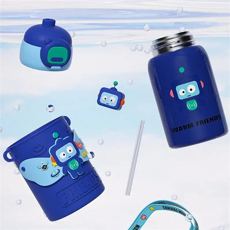 Cartoon animals insulated stainless steel mug for kitchen kids