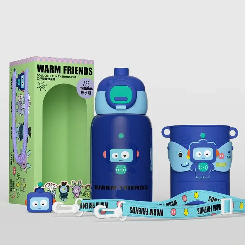 Cartoon animals insulated stainless steel mug for kitchen kids