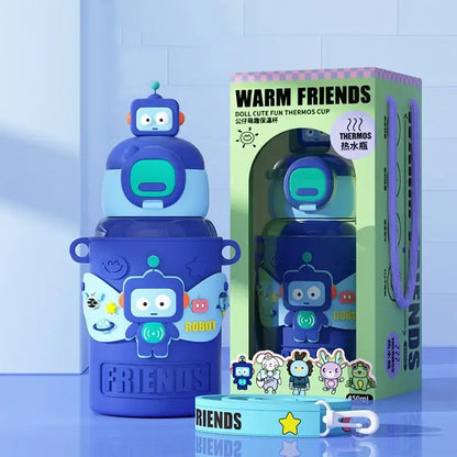 Cartoon animals insulated stainless steel mug for kitchen kids
