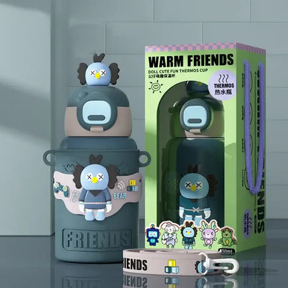Cartoon animals insulated stainless steel mug for kitchen kids
