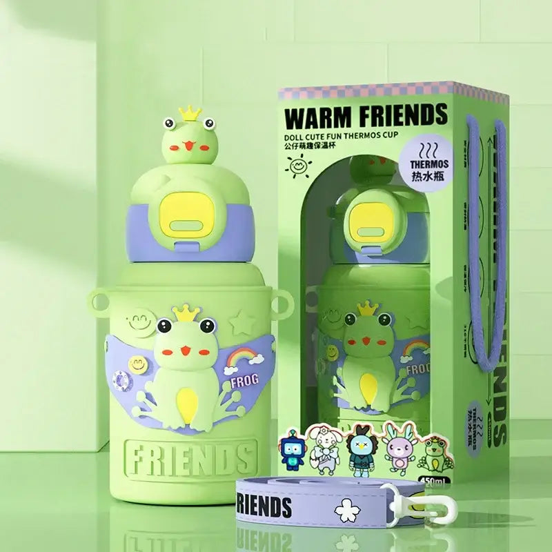Cartoon animals insulated stainless steel mug for kitchen kids