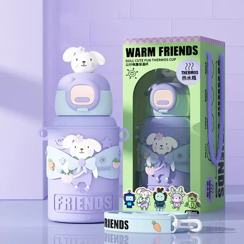Cartoon animals insulated stainless steel mug for kitchen kids