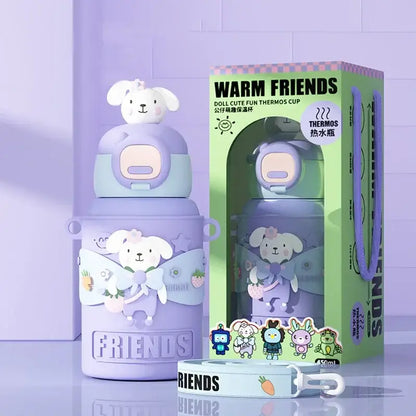 Cartoon animals insulated stainless steel mug for kitchen kids