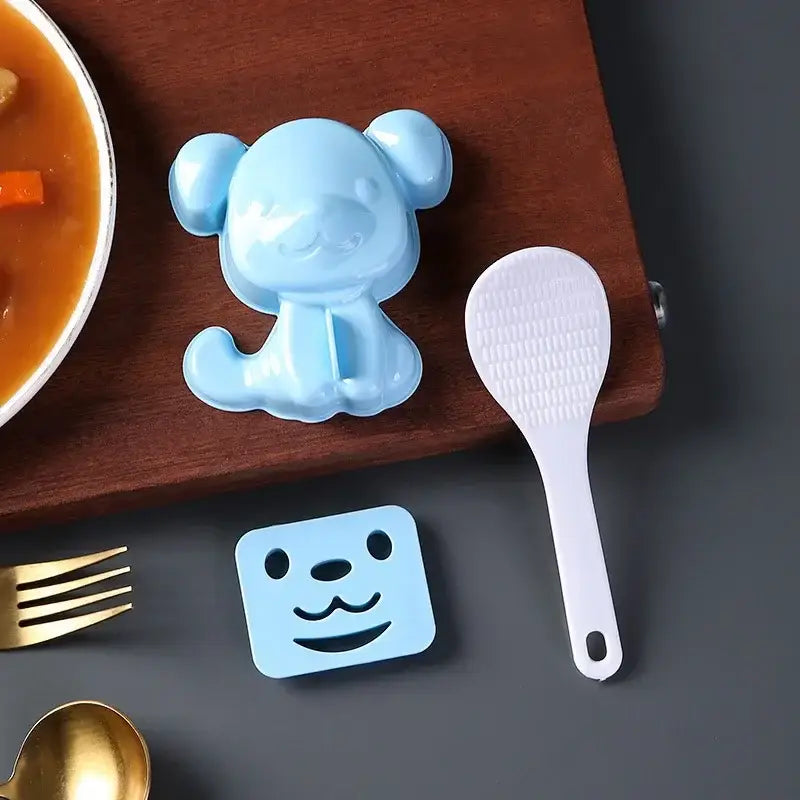 Cartoon animals sushi and sandwich mold set for kitchen bento kids