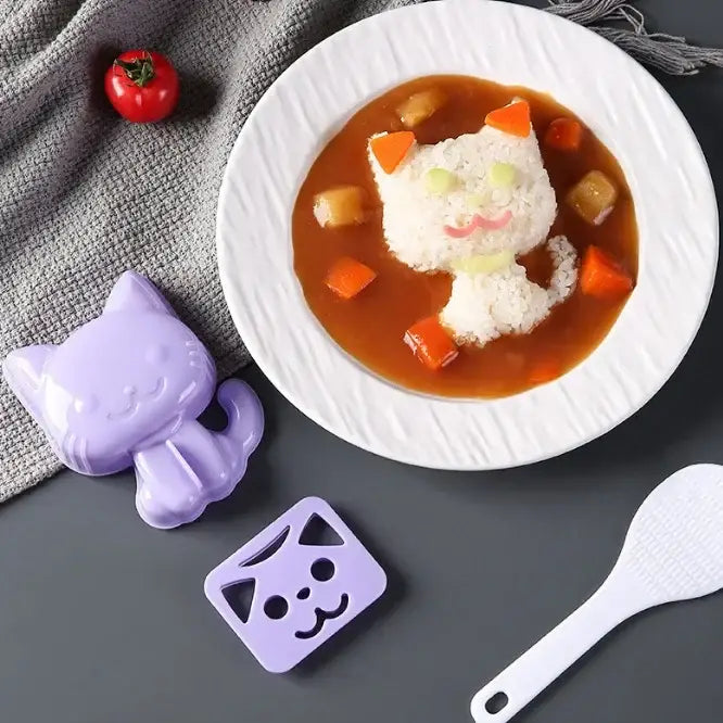 Cartoon animals sushi and sandwich mold set for kitchen bento kids