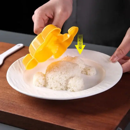 Cartoon animals sushi and sandwich mold set for kitchen bento kids