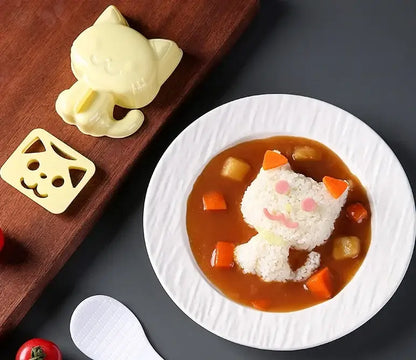 Cartoon animals sushi and sandwich mold set for kitchen bento kids