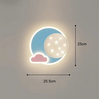 Cartoon blue & white whale wall lamp bedroom led art