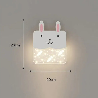 Cartoon blue & white whale wall lamp bedroom led art