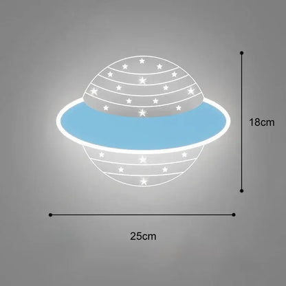 Cartoon blue & white whale wall lamp bedroom led art