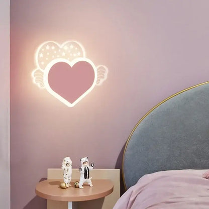 Cartoon blue & white whale wall lamp bedroom led art