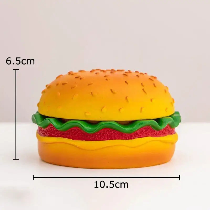 Cartoon burger ashtray yellow & green resin decor for office table