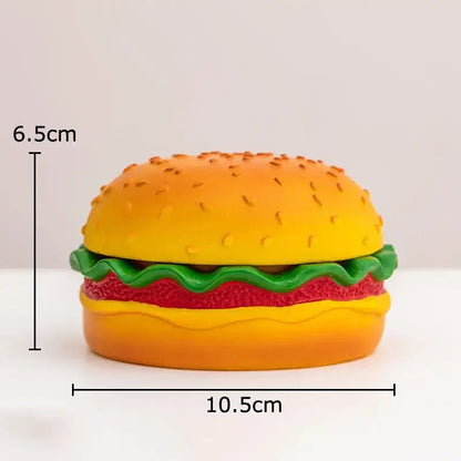 Cartoon burger ashtray yellow & green resin decor for office table