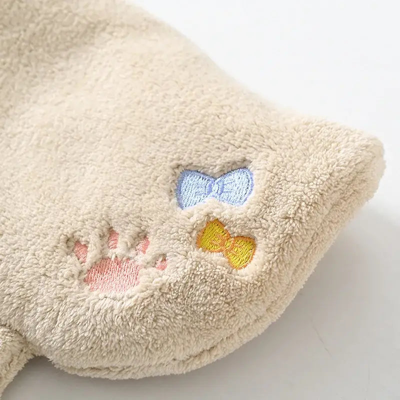 Cartoon cat pink & gray microfiber hand towel kitchen cleaning cloth