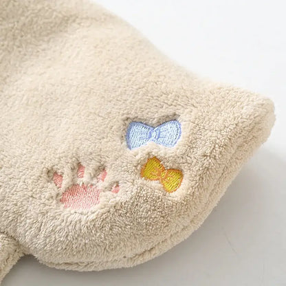Cartoon cat pink & gray microfiber hand towel kitchen cleaning cloth