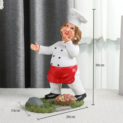 Cartoon chef resin wine rack kitchen decor storage holder