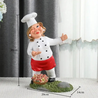 Cartoon chef resin wine rack kitchen decor storage holder