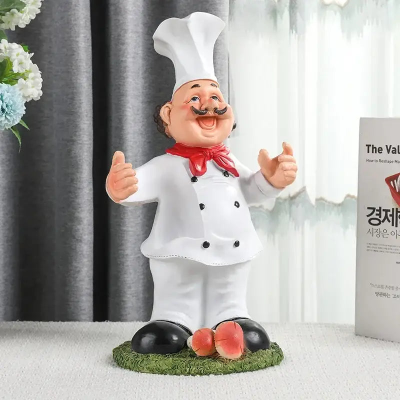 Cartoon chef resin wine rack kitchen decor storage holder