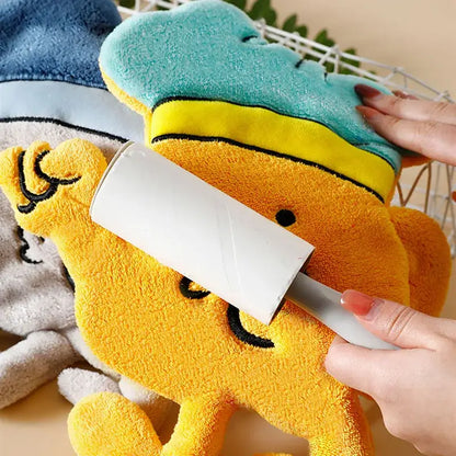 Cartoon chef yellow & red microfiber hand towel kitchen wall hooks