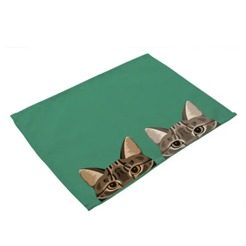 Cartoon dog pattern cotton linen table mats dining room set of 4