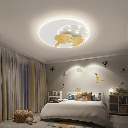 Cartoon elephant rabbit ceiling light for kid's room