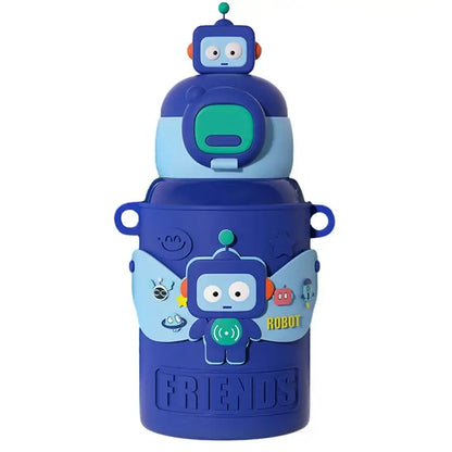 Cartoon green & purple frog stainless steel thermal water bottle kitchen