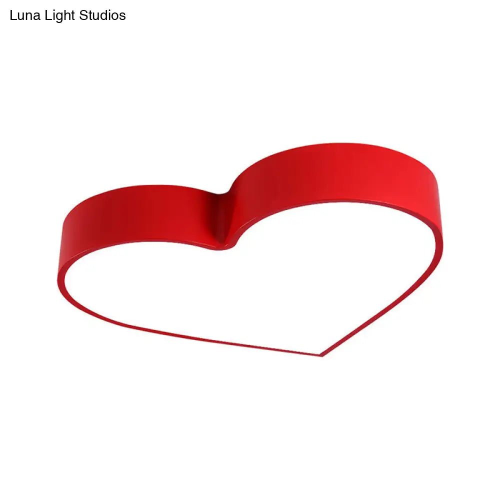 DecorBites™ Cartoon Loving Heart LED Flush Mount Light with Romantic Acrylic Design - Flush Ceiling Light for Bedrooms
