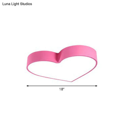 DecorBites™ Cartoon Loving Heart LED Flush Mount Light with Romantic Acrylic Design - Flush Ceiling Light for Bedrooms