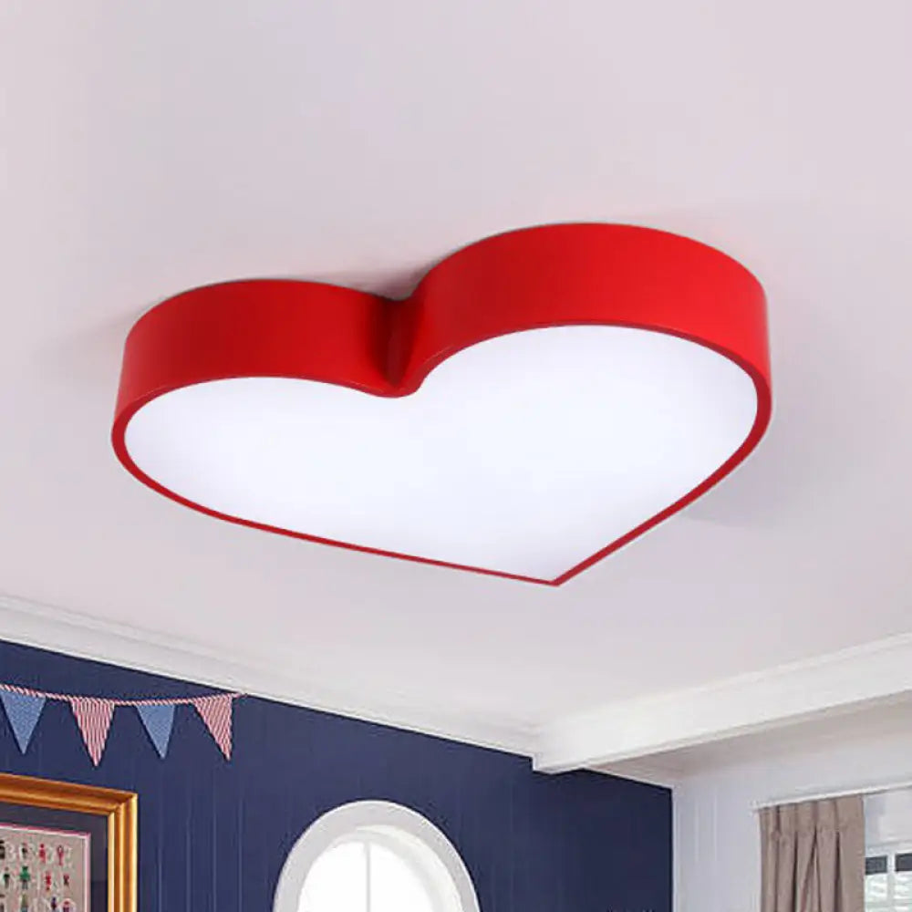 DecorBites™ Cartoon Loving Heart LED Flush Mount Light with Romantic Acrylic Design - Flush Ceiling Light for Bedrooms