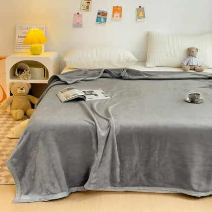 Cartoon milk velvet teddy bear blanket white floral bedroom throw