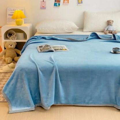 Cartoon milk velvet teddy bear blanket white floral bedroom throw