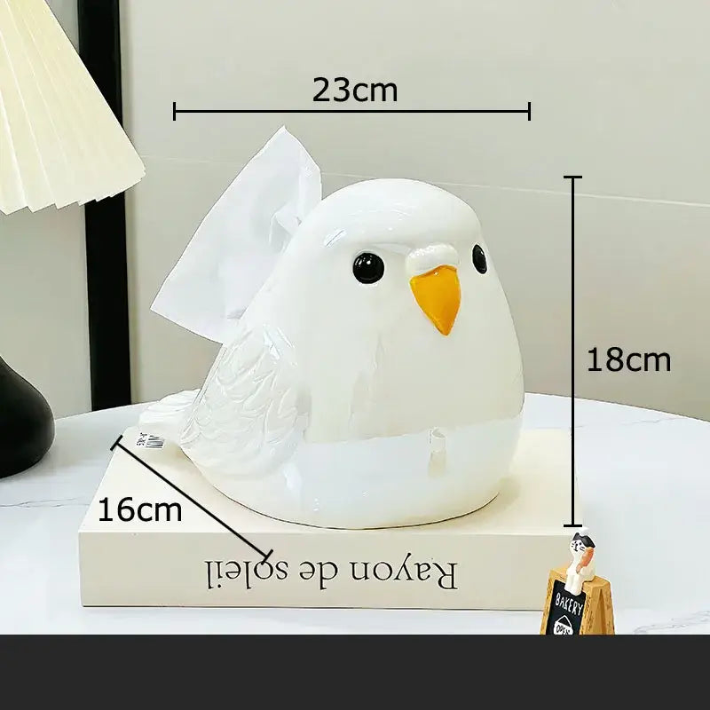 Cartoon parrot ceramic tissue box yellow & green living room decor