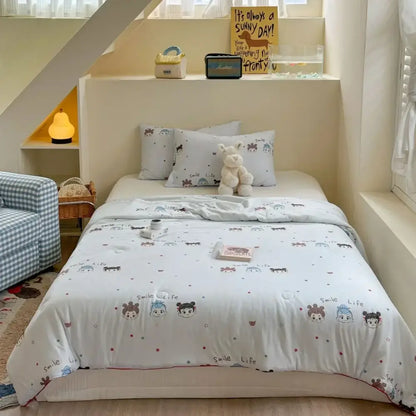 Cartoon patchwork white cookie summer cooling blanket bedroom comforter