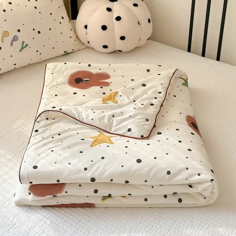 Cartoon patchwork white cookie summer cooling blanket bedroom comforter