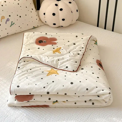 Cartoon patchwork white cookie summer cooling blanket bedroom comforter