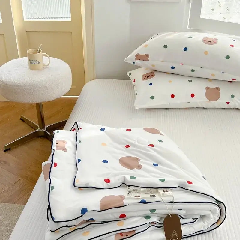 Cartoon patchwork white cookie summer cooling blanket bedroom comforter