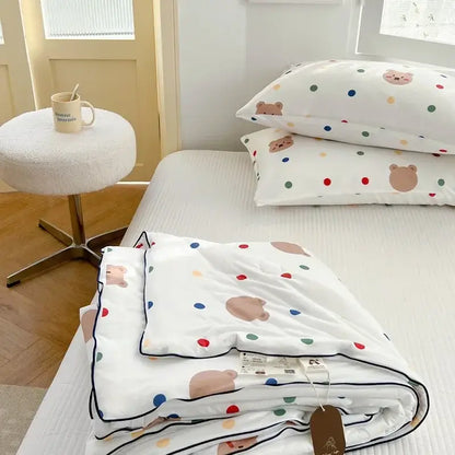 Cartoon patchwork white cookie summer cooling blanket bedroom comforter