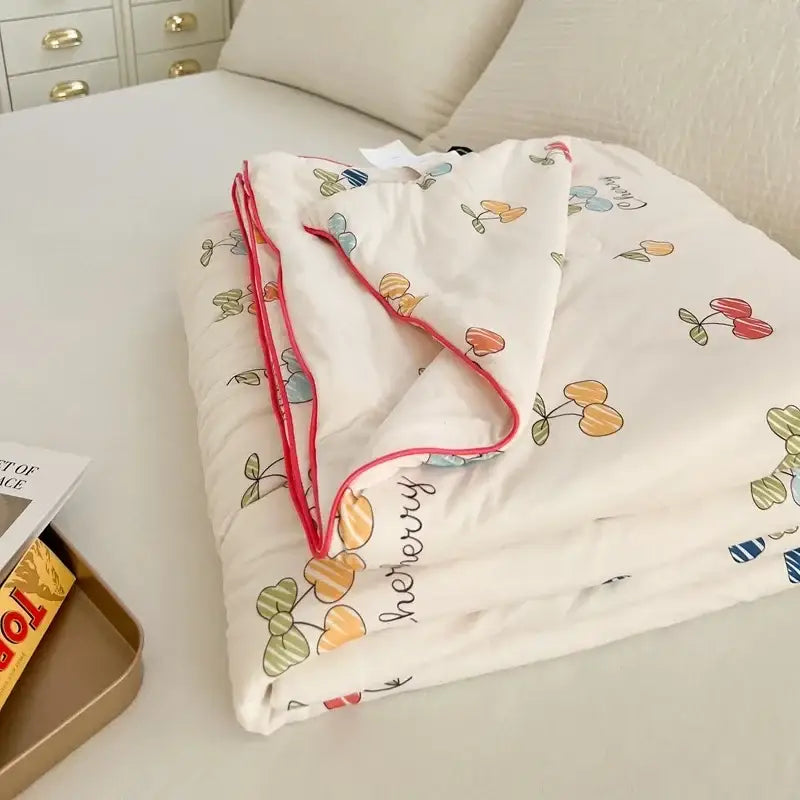 Cartoon patchwork white cookie summer cooling blanket bedroom comforter