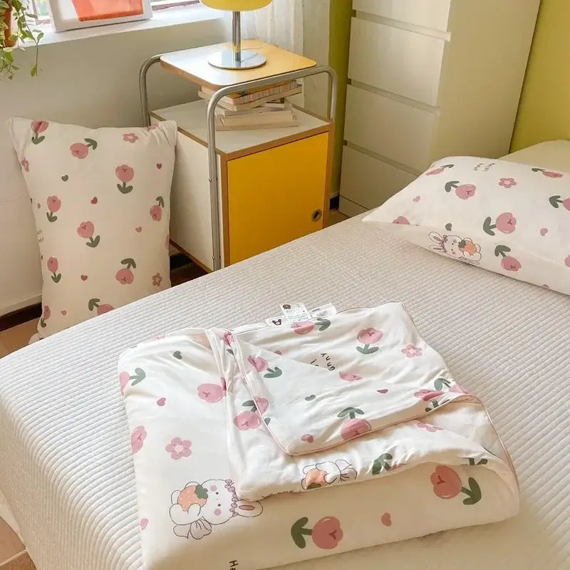 Cartoon patchwork white cookie summer cooling blanket bedroom comforter