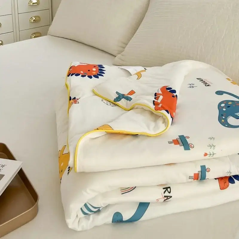 Cartoon patchwork white cookie summer cooling blanket bedroom comforter