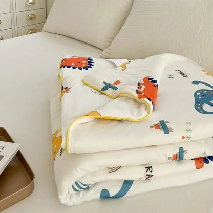Cartoon patchwork white cookie summer cooling blanket bedroom comforter