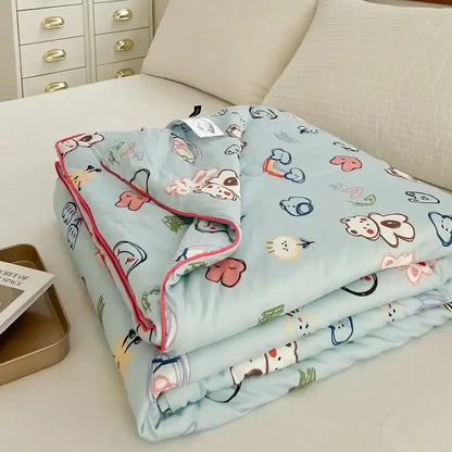Cartoon patchwork white cookie summer cooling blanket bedroom comforter