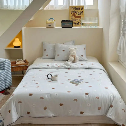 Cartoon patchwork white cookie summer cooling blanket bedroom comforter