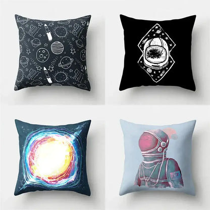 Cartoon planet astronaut pillow case bedroom square cushion cover