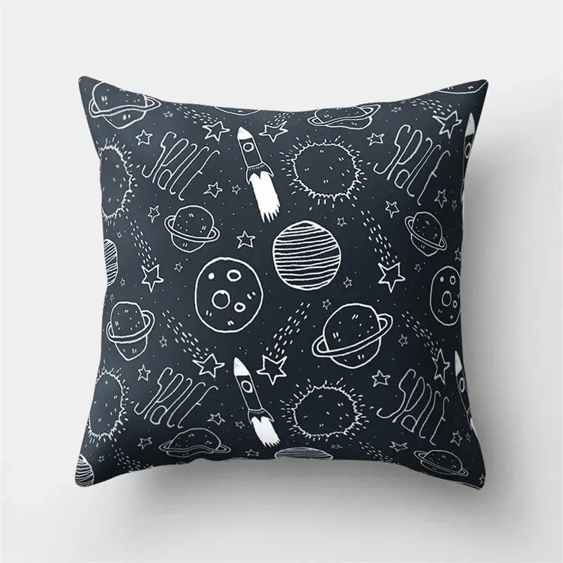 Cartoon planet astronaut pillow case bedroom square cushion cover
