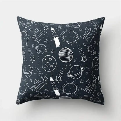 Cartoon planet astronaut pillow case bedroom square cushion cover