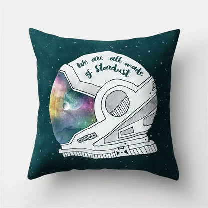 Cartoon planet astronaut pillow case bedroom square cushion cover