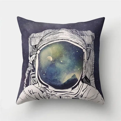 Cartoon planet astronaut pillow case bedroom square cushion cover