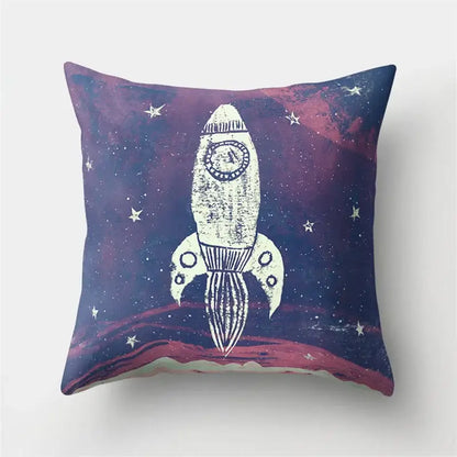 Cartoon planet astronaut pillow case bedroom square cushion cover